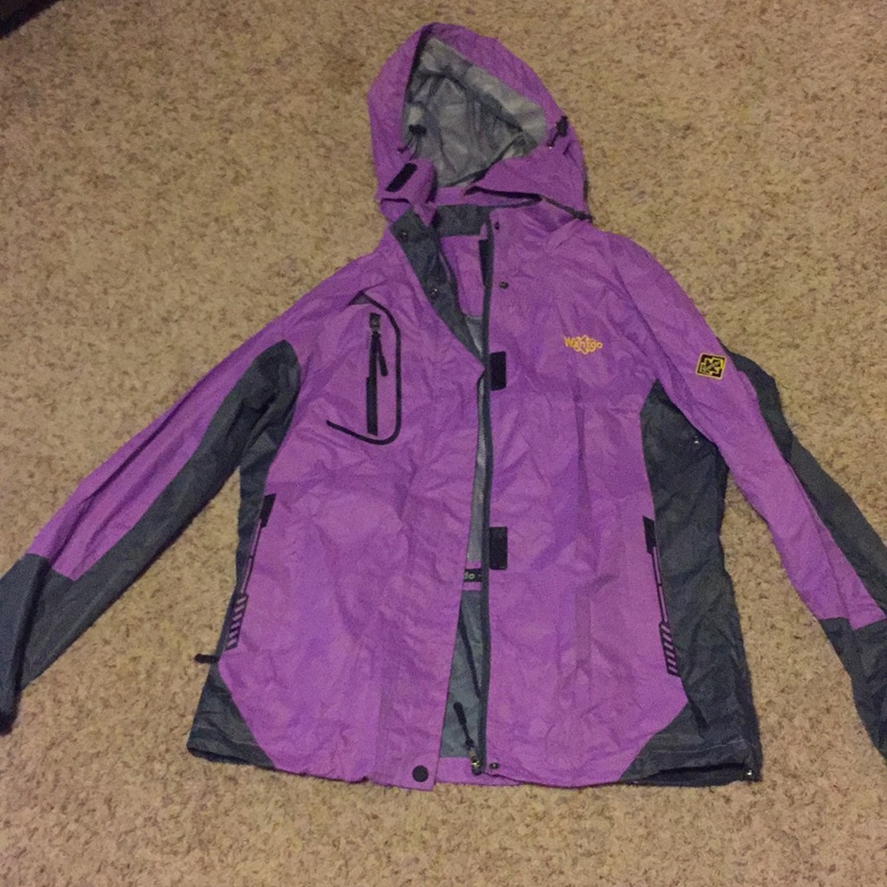 Wantdo Purple Hiking Rain Jacket, Size Large